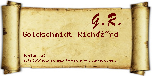 Goldschmidt Richárd névjegykártya